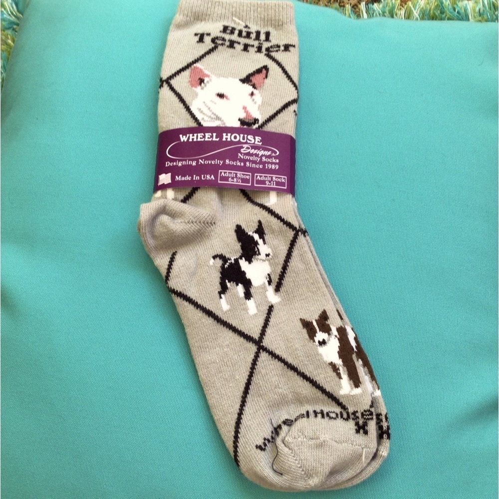 Wheel House bull terrier socks. NWT.